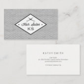 美容師鋏 | レンガ壁 名刺 (正面/裏面)