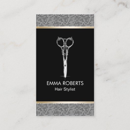 美容師高級グリッター縁どアポイントメント 予約カード (正面)