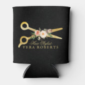 美容師高級金ゴールドはさみパーソナライズされた 缶クーラー (正面)