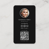 美容師黒銀はさみモダンフローラ 名刺 (裏面)