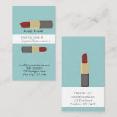 美容師2の口紅の化粧品のメーキャップアーティスト 名刺 (正面/裏面)