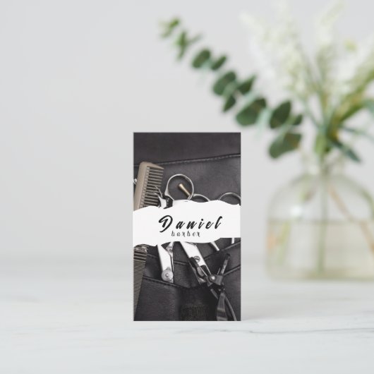 美容師 – あなたの才能を反映ユニークする 名刺 (スタンド正面)