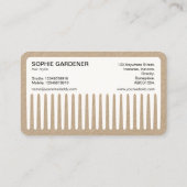 美容師-くし-白黒(Kraft) 名刺 (裏面)