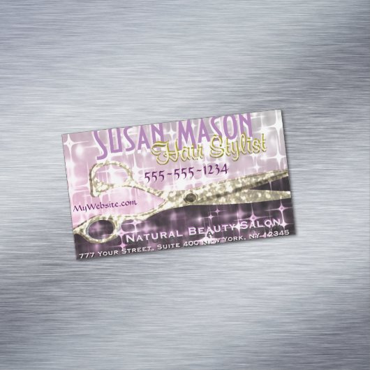 美容師|の金ゴールドのはさみの輝きの魅力 マグネット名刺 (インサイチュ)