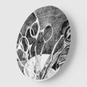 美容師-はさみ-壁時計 ラージ壁時計 (傾斜)