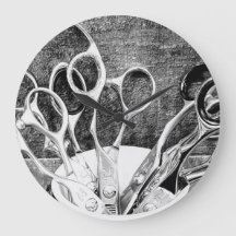 美容師-はさみ-壁時計