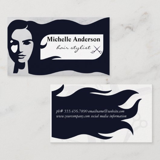 美容師 | ウォメンズ美しい 名刺 (正面/裏面)