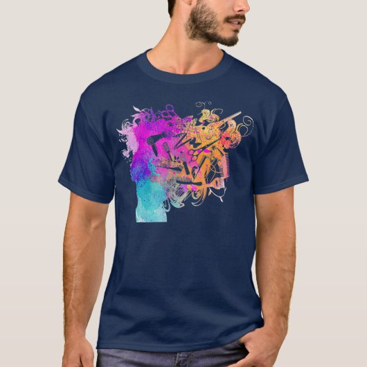 美容師-カラフルハートスタイリスト Tシャツ (正面)