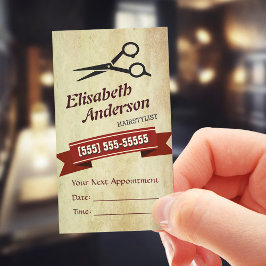 美容師-クリエイティブレトロアポイントメントカード 予約カード