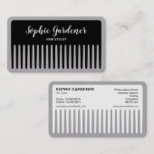 美容師 – コーム – 白黒（灰色） 名刺 (正面/裏面)