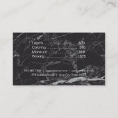 美容師 |ゴールデンシアースコーム |黒い大理石 名刺 (裏面)