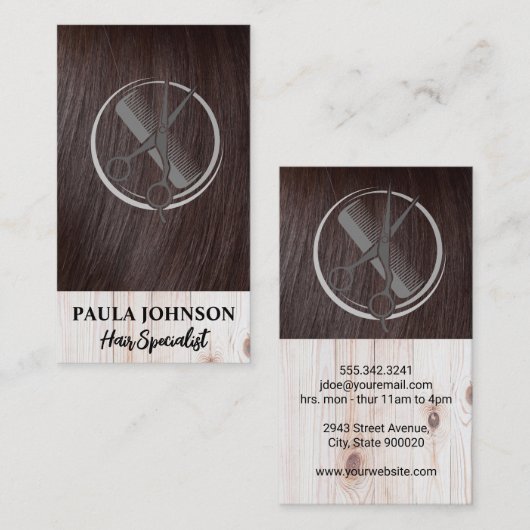 美容師 | サロンロゴ 名刺 (正面/裏面)