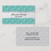 美容師 |シザーパタモダンーンターコイズ 名刺 (正面/裏面)