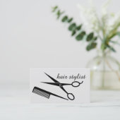 美容師-シルバーと黒 名刺 (スタンド正面)