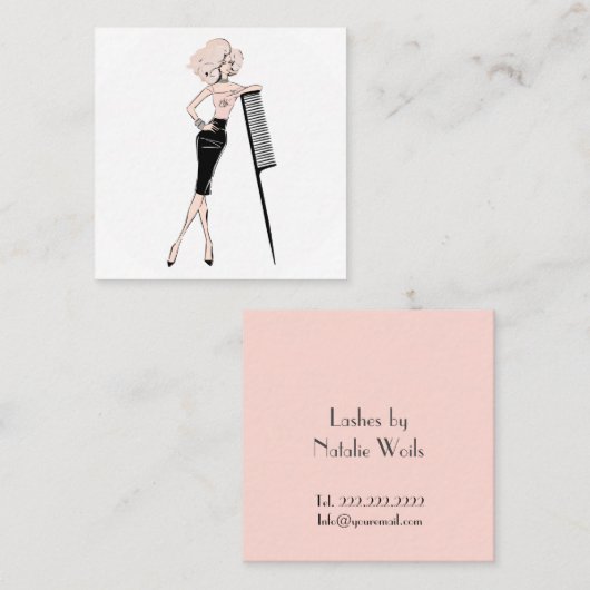 美容師 スクエア名刺 (正面/裏面)