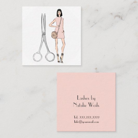 美容師 スクエア名刺 (正面/裏面)