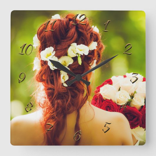 美容師 スクエア壁時計 (正面)