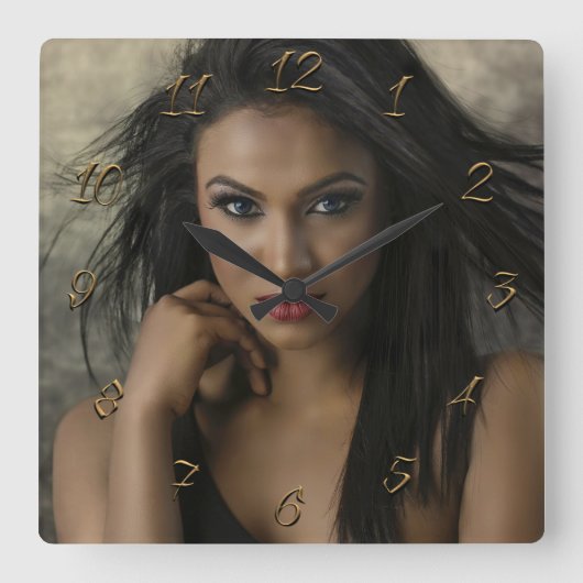 美容師 スクエア壁時計 (正面)