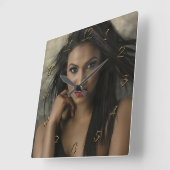 美容師 スクエア壁時計 (傾斜)