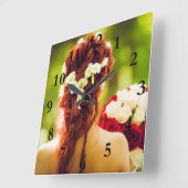 美容師 スクエア壁時計 (傾斜)