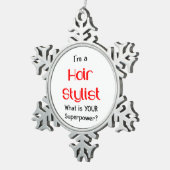 美容師 スノーフレークピューターオーナメント (右)