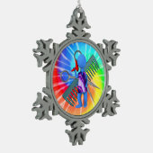 美容師 スノーフレークピューターオーナメント (左)