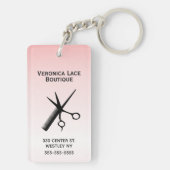 美容師 デザイン ピンク キーホルダー (裏面)
