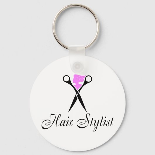 美容師（ピンク/はさみ） キーホルダー (正面)