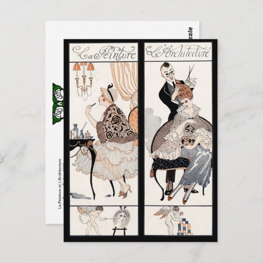 美容師、ファッション美しいサロンメイクアップアーティスト ポストカード (正面/裏面)