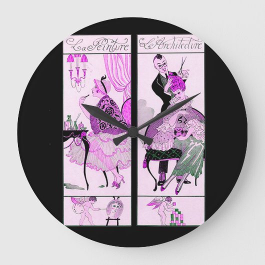 美容師、ファッション美しいサロンメークアップアーティスト ラージ壁時計 (正面)