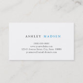 美容師 – プレーンブルーシザーコームロゴ 名刺 (裏面)