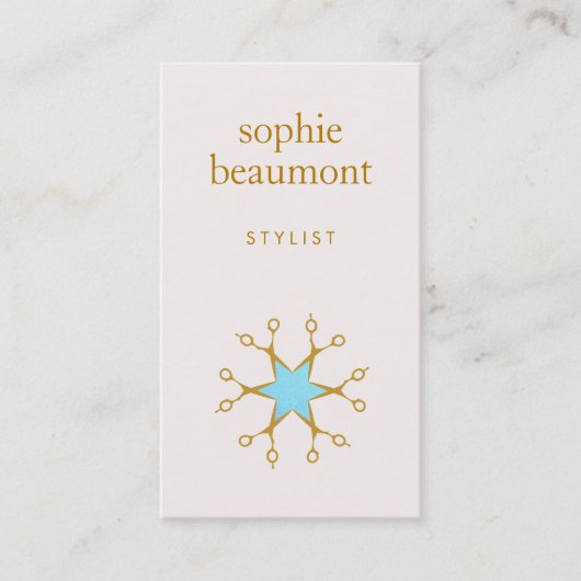 美容師、ヘアサロン、シザーズロゴ2 名刺 (正面)