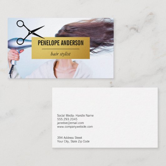 美容師 | ヘアサロン 名刺 (正面/裏面)