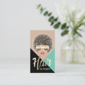 美容師 |ヘアサロン |美しいの女の子モダン 名刺 (スタンド正面)