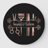 美容師 ヘアスタイリスト サロン オーダーメイド ラージ壁時計 (正面)