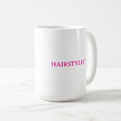美容師 ヘアスタイリスト ピンク 結婚式 ギフト お礼 コーヒーマグカップ (正面右)