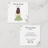 美容師、ヘアスタイル、 スクエア名刺 (正面/裏面)