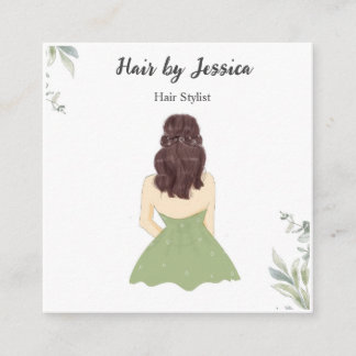 美容師、ヘアスタイル、 スクエア名刺