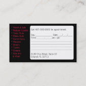 美容師-ヘアドレッサー-フォト-アポイントメント 予約カード (裏面)