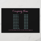 美容師 ヘアメイクアーティスト SPA サロン チラシ (裏面)