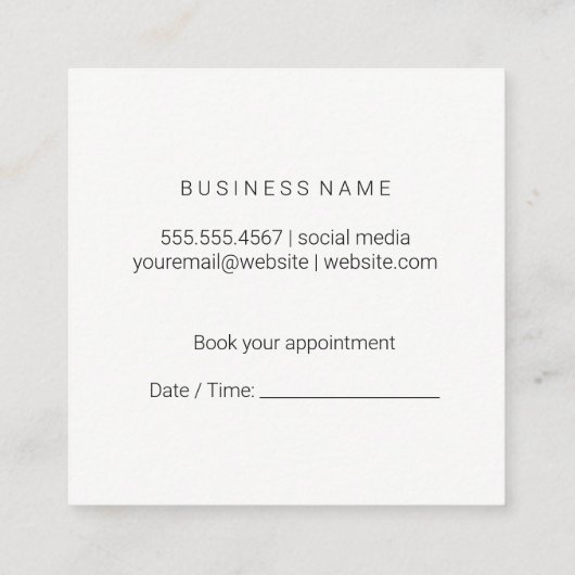 美容師 |メイクアップアーティスト スクエア名刺 (裏面)