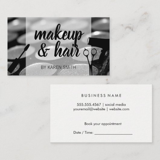 美容師 |メイクアップアーティスト 予約カード (正面/裏面)