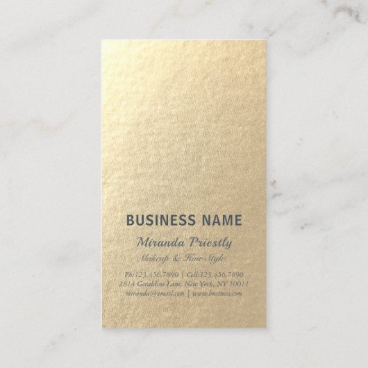 美容師 メイクサロン おしゃれ オレンジ ゴールド はさみ 名刺 (裏面)