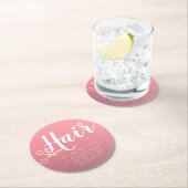 美容師 メイクサロン モダン ピンク ゴールド はさみ ラウンドペーパーコースター (インサイチュ)