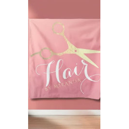 美容師 メイクサロン モダン ピンク ゴールド ハサミ タペストリー