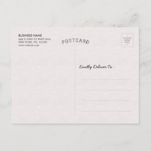 美容師 メイクサロン モダン ピンク ゴールド ハサミ ポストカード (裏面)