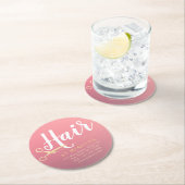 美容師 メイクサロン 現代的なピンクゴールドのはさみ ラウンドペーパーコースター (インサイチュ)