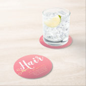 美容師 メイクサロン 現代 ピンク ゴールド はさみ ラウンドペーパーコースター (インサイチュ)