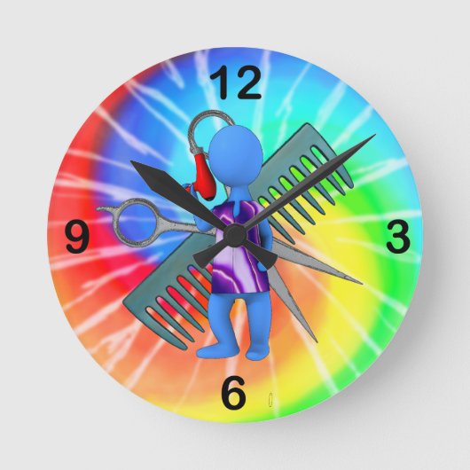 美容師 ラウンド壁時計 (正面)