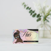 美容師、三つ編み、ロック、サロン、カスタムロゴバス 名刺 (スタンド正面)